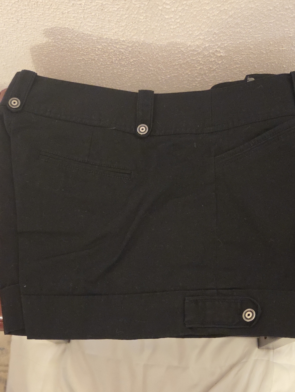 White House Black Market Black Mini Shorts with Button Accents